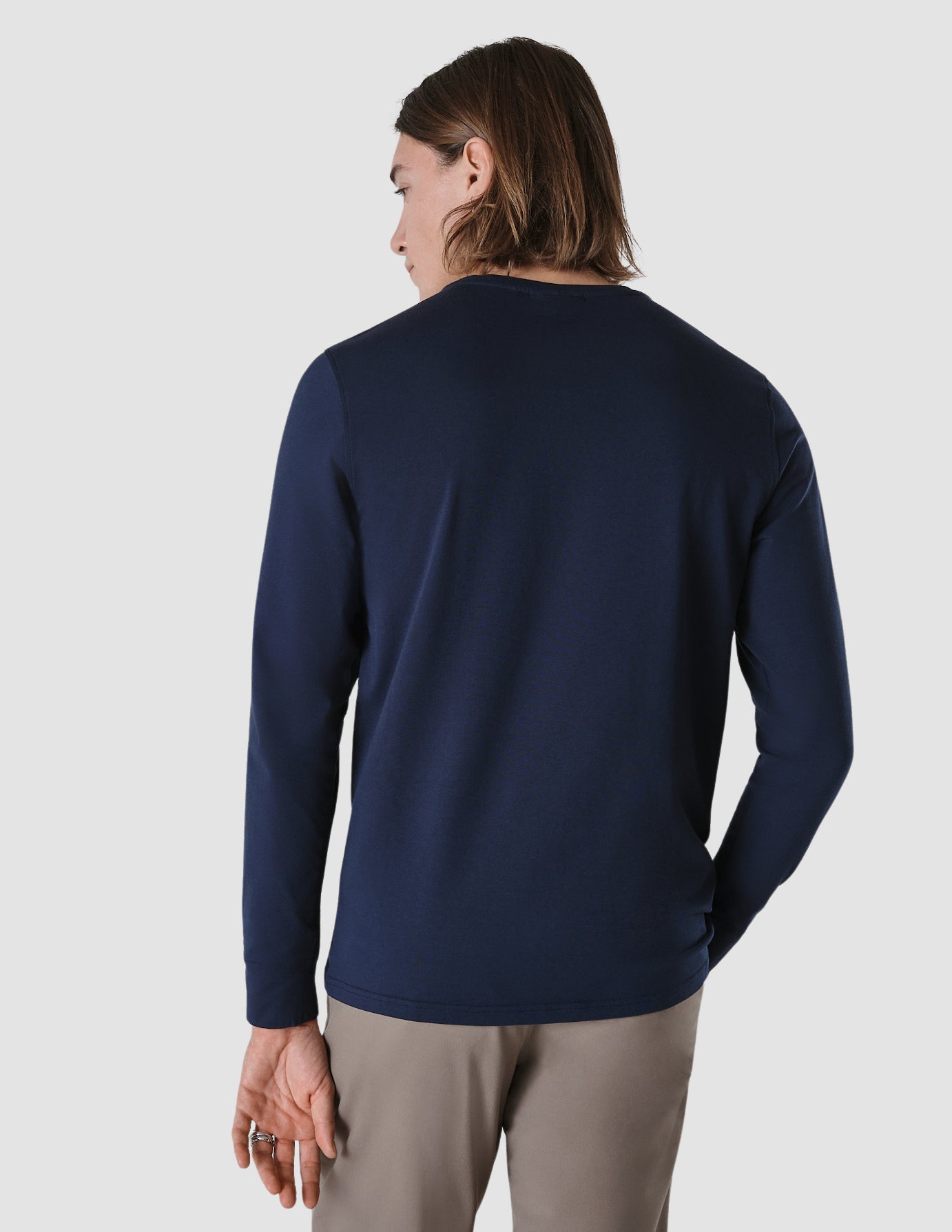 Supima Autograph Long-Sleeved T-shirt Navy